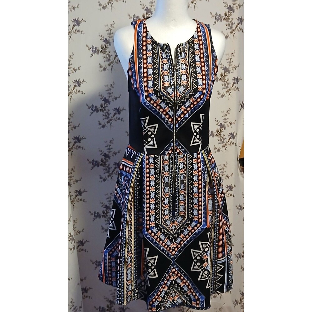 Mossimo Aztec Sleeveless Dress with Zipper closure in Front  Medium  NWOT